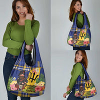 Barbados Celtic 2025 Festival Grocery Bag Scottish Man With Bagpipes