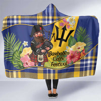 Barbados Celtic 2025 Festival Hooded Blanket Scottish Man With Bagpipes