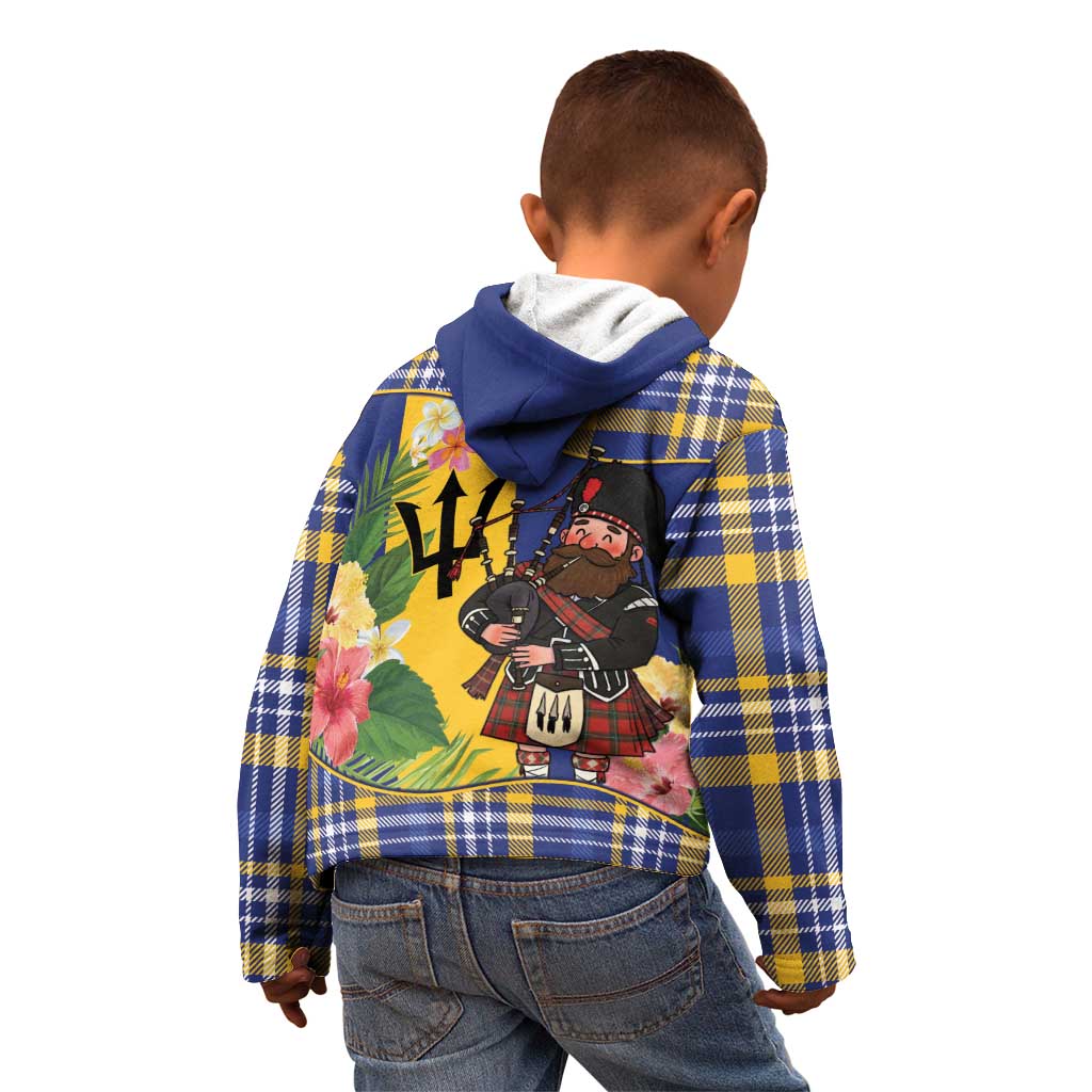 Barbados Celtic 2025 Festival Kid Hoodie Scottish Man With Bagpipes