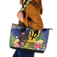 Barbados Celtic 2025 Festival Leather Tote Bag Scottish Man With Bagpipes