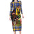 Barbados Celtic 2025 Festival Long Sleeve Bodycon Dress Scottish Man With Bagpipes