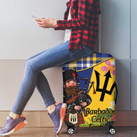 Barbados Celtic 2025 Festival Luggage Cover Scottish Man With Bagpipes