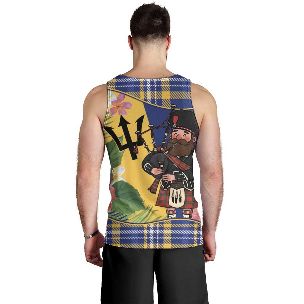 Barbados Celtic 2025 Festival Men Tank Top Scottish Man With Bagpipes