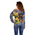 Barbados Celtic 2025 Festival Off Shoulder Sweater Scottish Man With Bagpipes