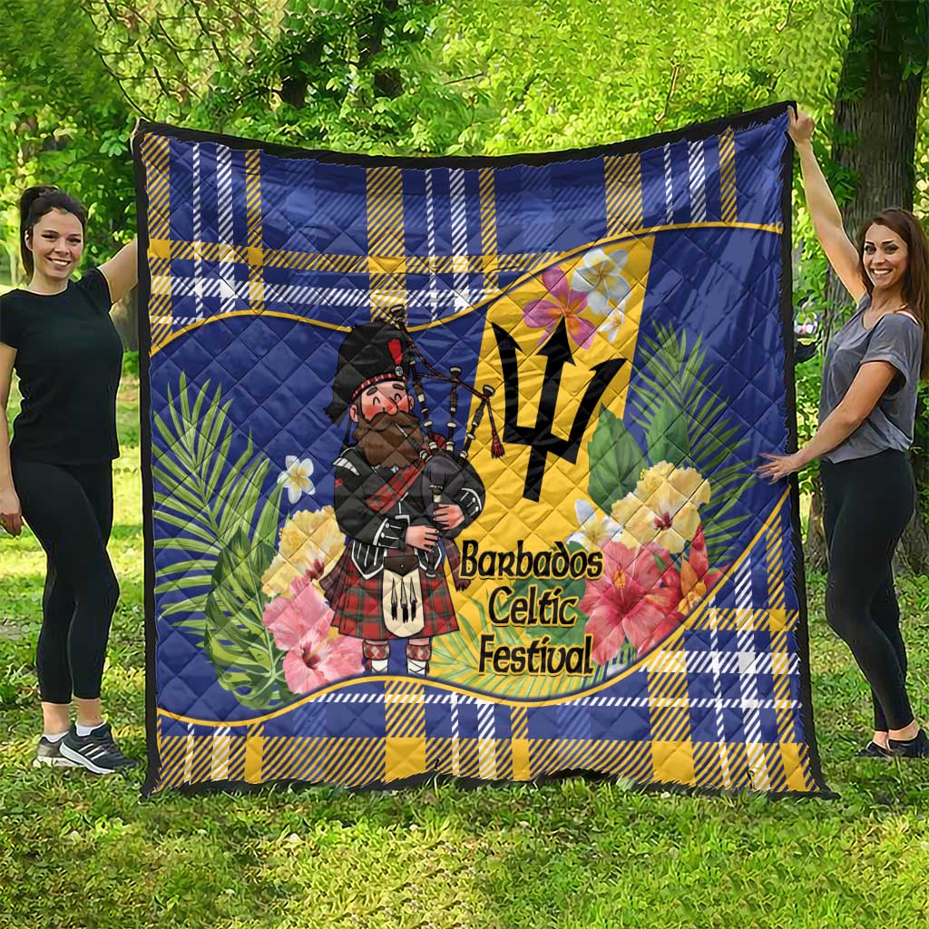 Barbados Celtic 2025 Festival Quilt Scottish Man With Bagpipes