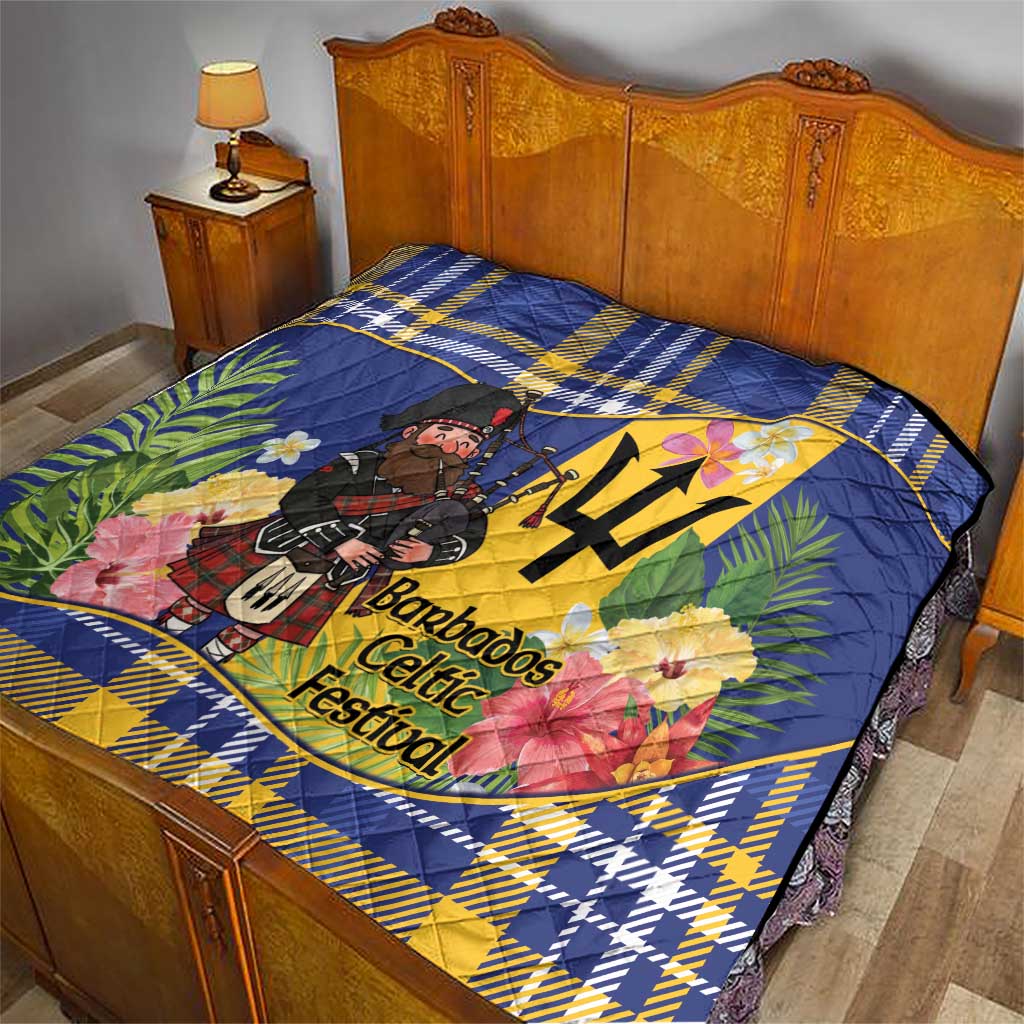 Barbados Celtic 2025 Festival Quilt Scottish Man With Bagpipes