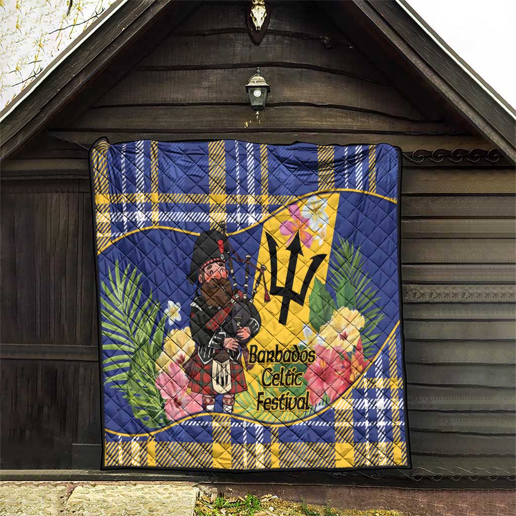 Barbados Celtic 2025 Festival Quilt Scottish Man With Bagpipes