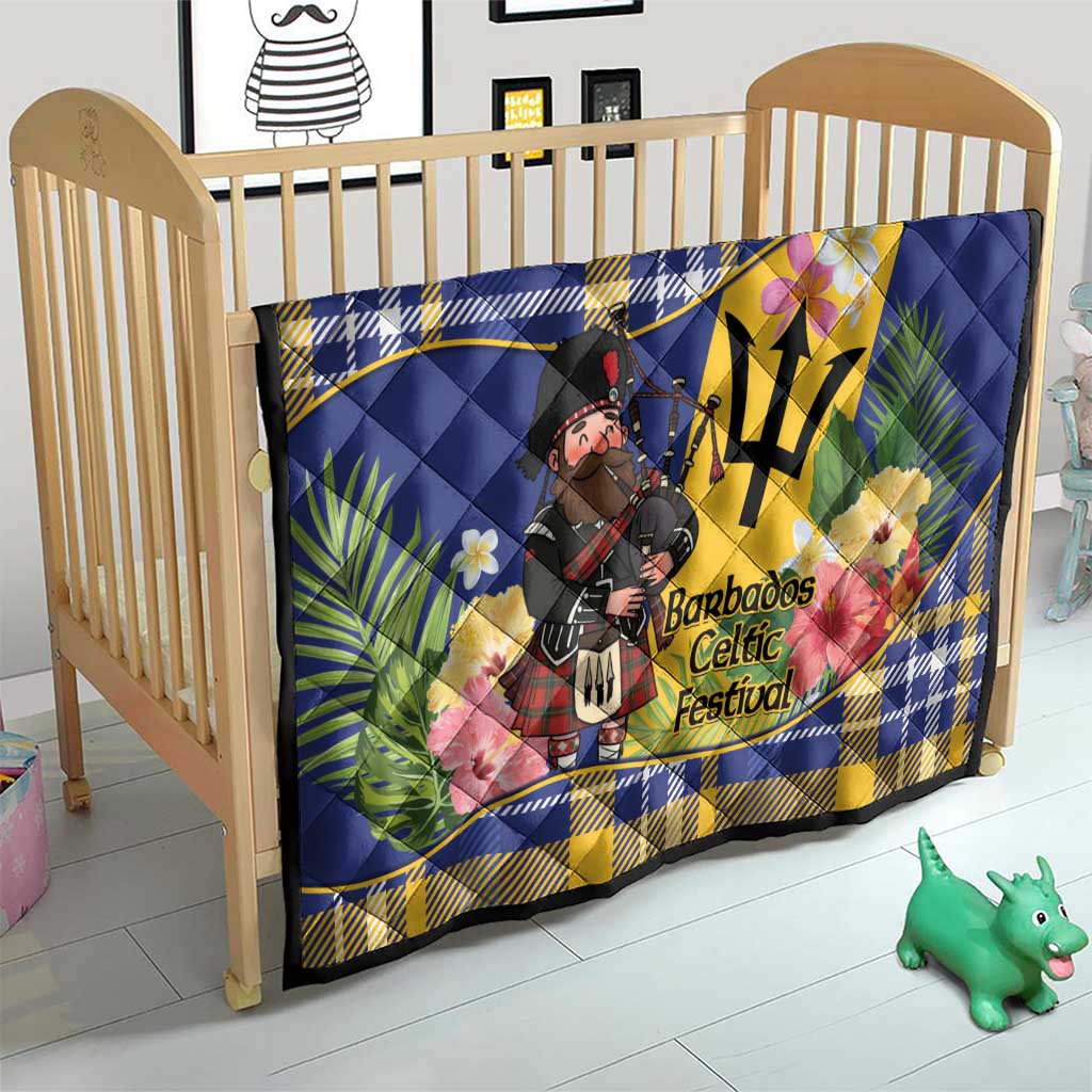 Barbados Celtic 2025 Festival Quilt Scottish Man With Bagpipes