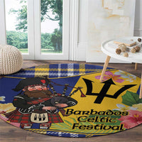 Barbados Celtic 2025 Festival Round Carpet Scottish Man With Bagpipes