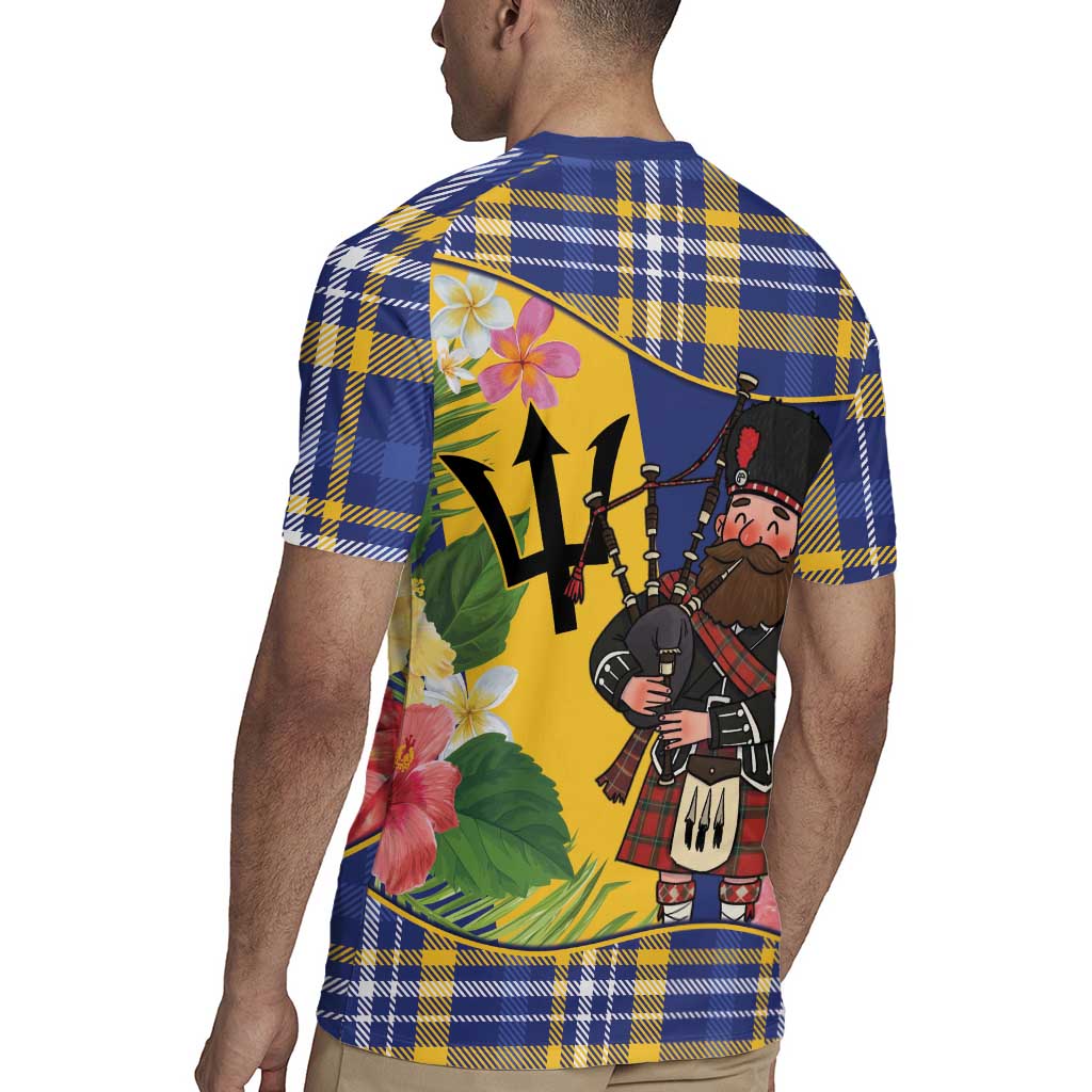 Barbados Celtic 2025 Festival Rugby Jersey Scottish Man With Bagpipes