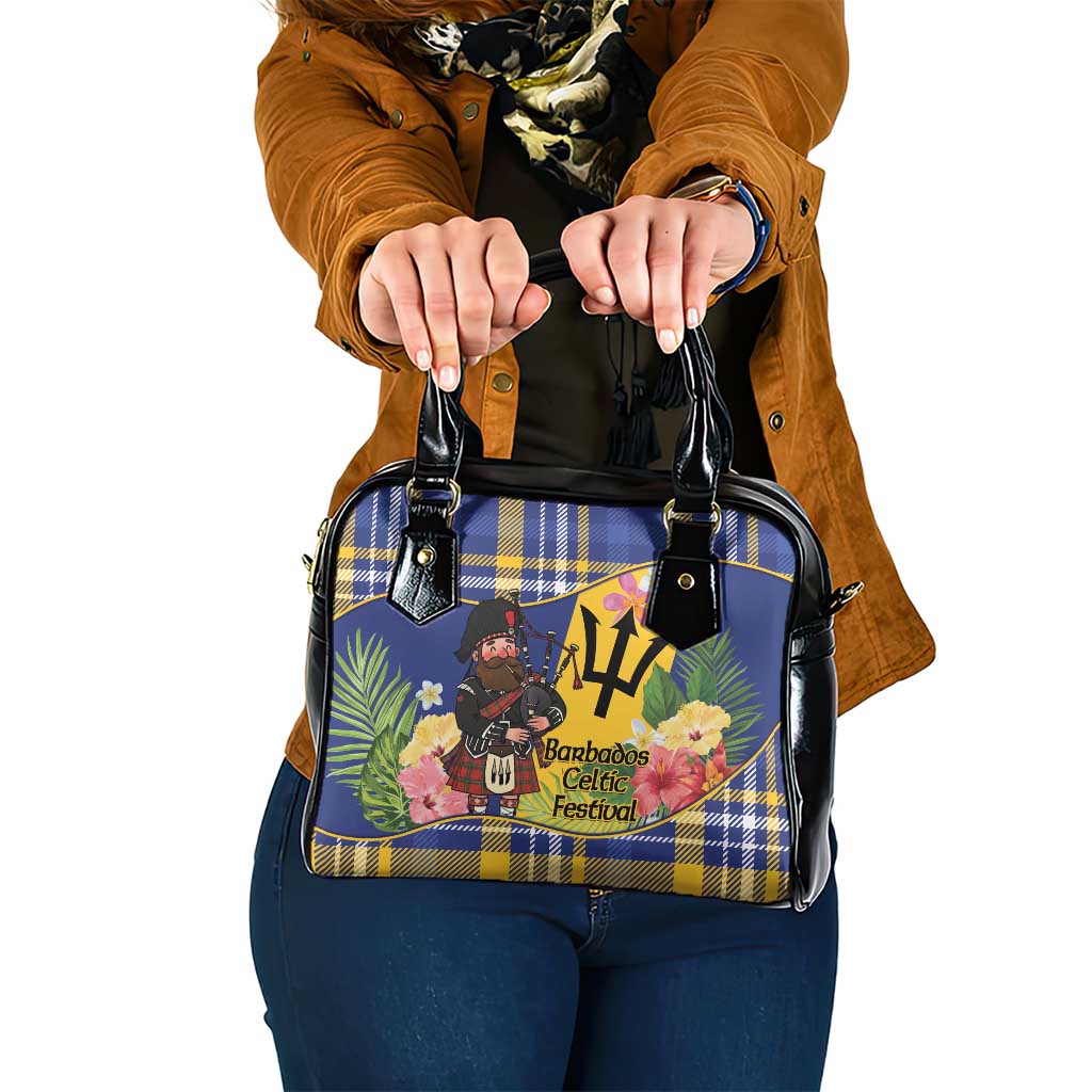 Barbados Celtic 2025 Festival Shoulder Handbag Scottish Man With Bagpipes