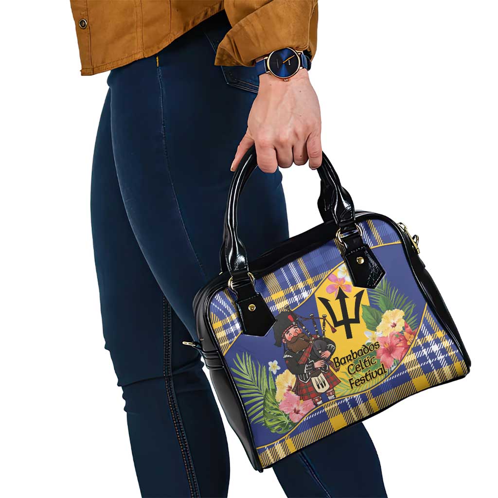 Barbados Celtic 2025 Festival Shoulder Handbag Scottish Man With Bagpipes