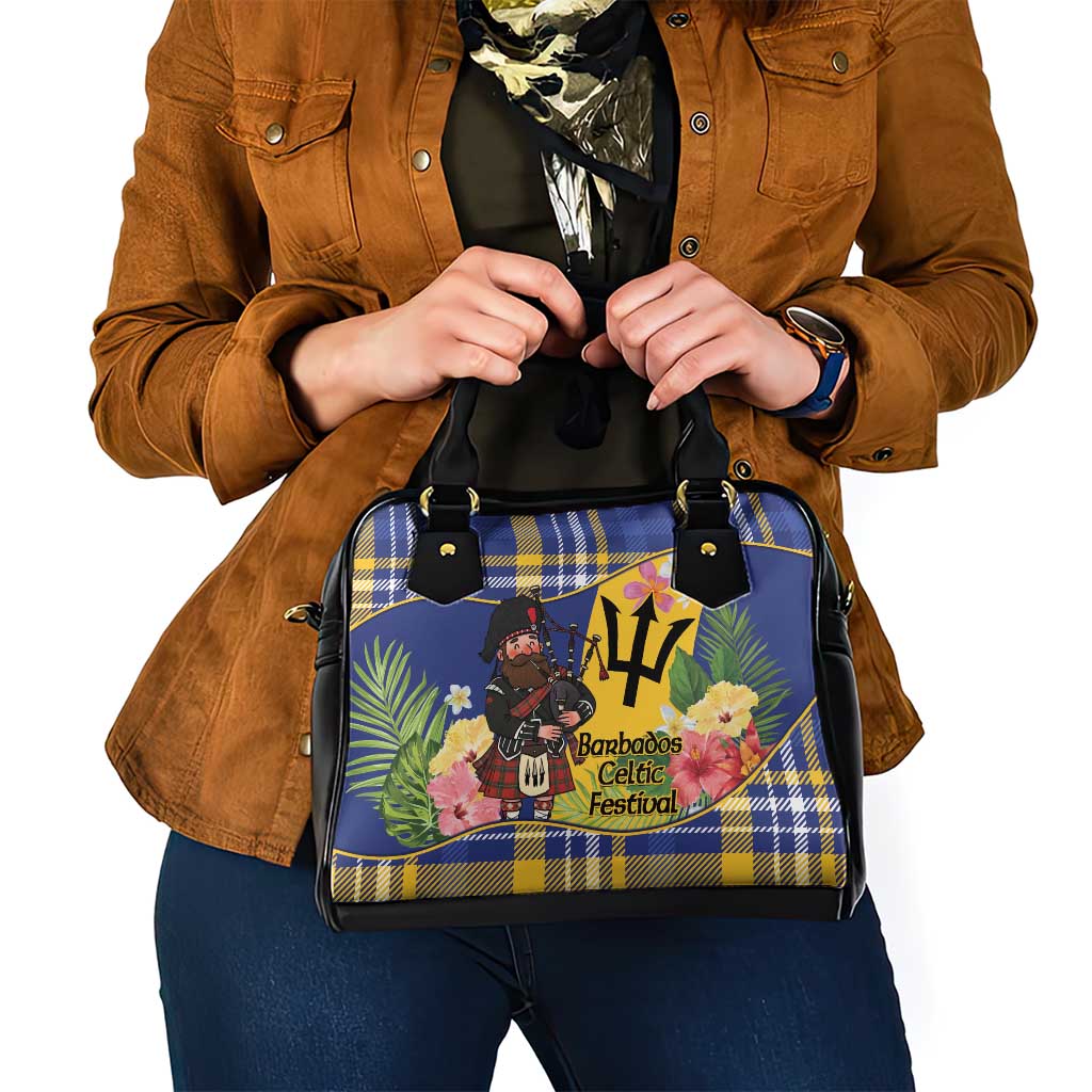 Barbados Celtic 2025 Festival Shoulder Handbag Scottish Man With Bagpipes