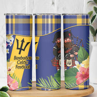 Barbados Celtic 2025 Festival Skinny Tumbler Scottish Man With Bagpipes
