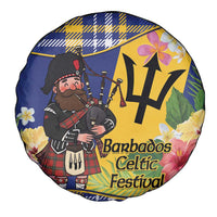 Barbados Celtic 2025 Festival Spare Tire Cover Scottish Man With Bagpipes