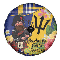 Barbados Celtic 2025 Festival Spare Tire Cover Scottish Man With Bagpipes