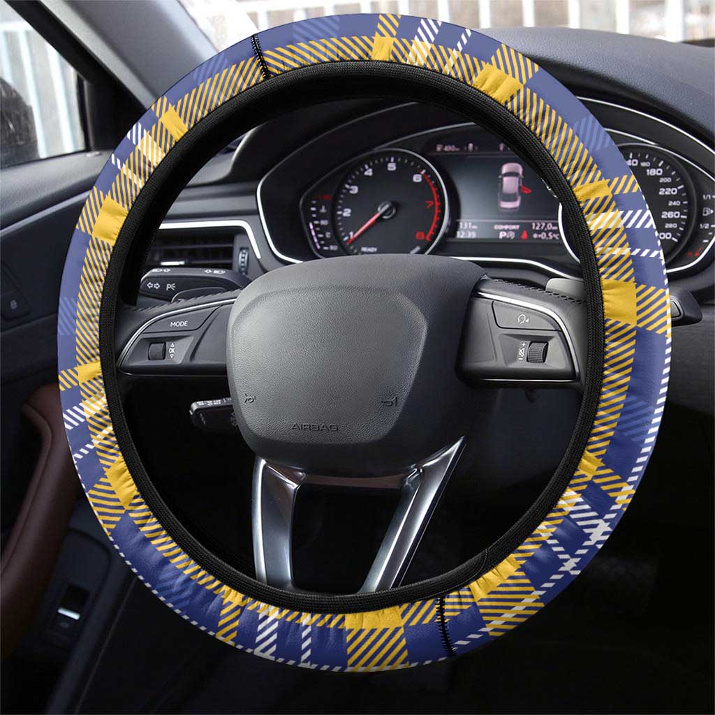 Barbados Celtic 2025 Festival Steering Wheel Cover Scottish Man With Bagpipes