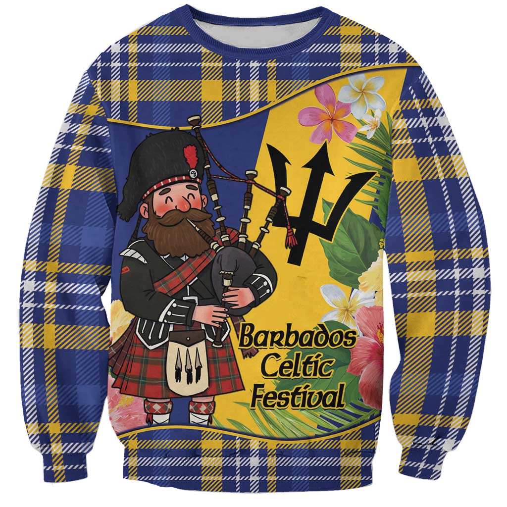 Barbados Celtic 2025 Festival Sweatshirt Scottish Man With Bagpipes