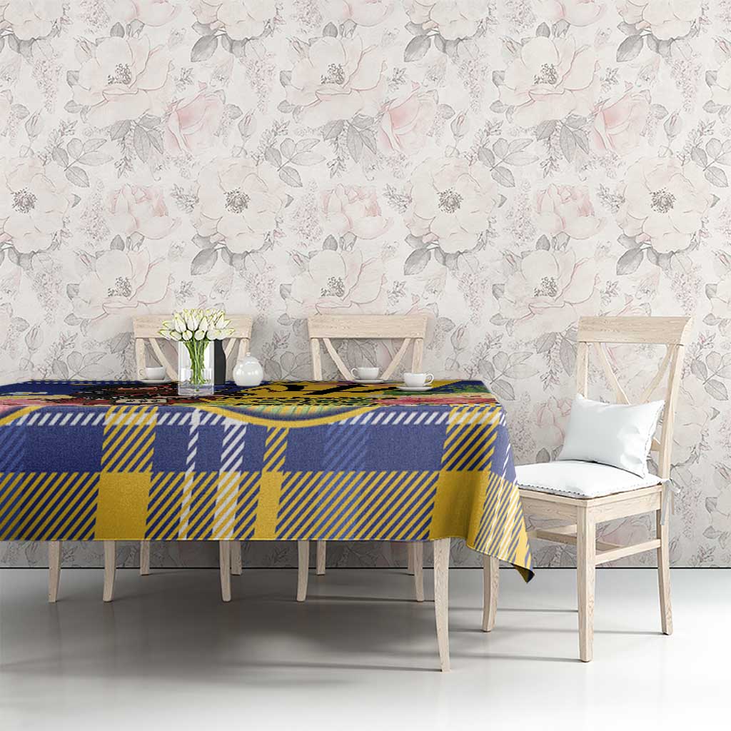 Barbados Celtic 2025 Festival Tablecloth Scottish Man With Bagpipes