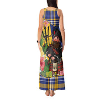 Barbados Celtic 2025 Festival Tank Maxi Dress Scottish Man With Bagpipes