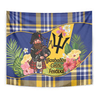 Barbados Celtic 2025 Festival Tapestry Scottish Man With Bagpipes