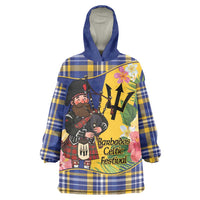 Barbados Celtic 2025 Festival Wearable Blanket Hoodie Scottish Man With Bagpipes