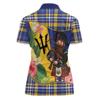 Barbados Celtic 2025 Festival Women Polo Shirt Scottish Man With Bagpipes