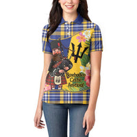 Barbados Celtic 2025 Festival Women Polo Shirt Scottish Man With Bagpipes