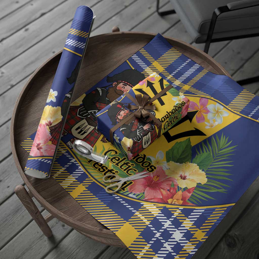 Barbados Celtic 2025 Festival Wrapping Paper Scottish Man With Bagpipes - Wonder Print Shop