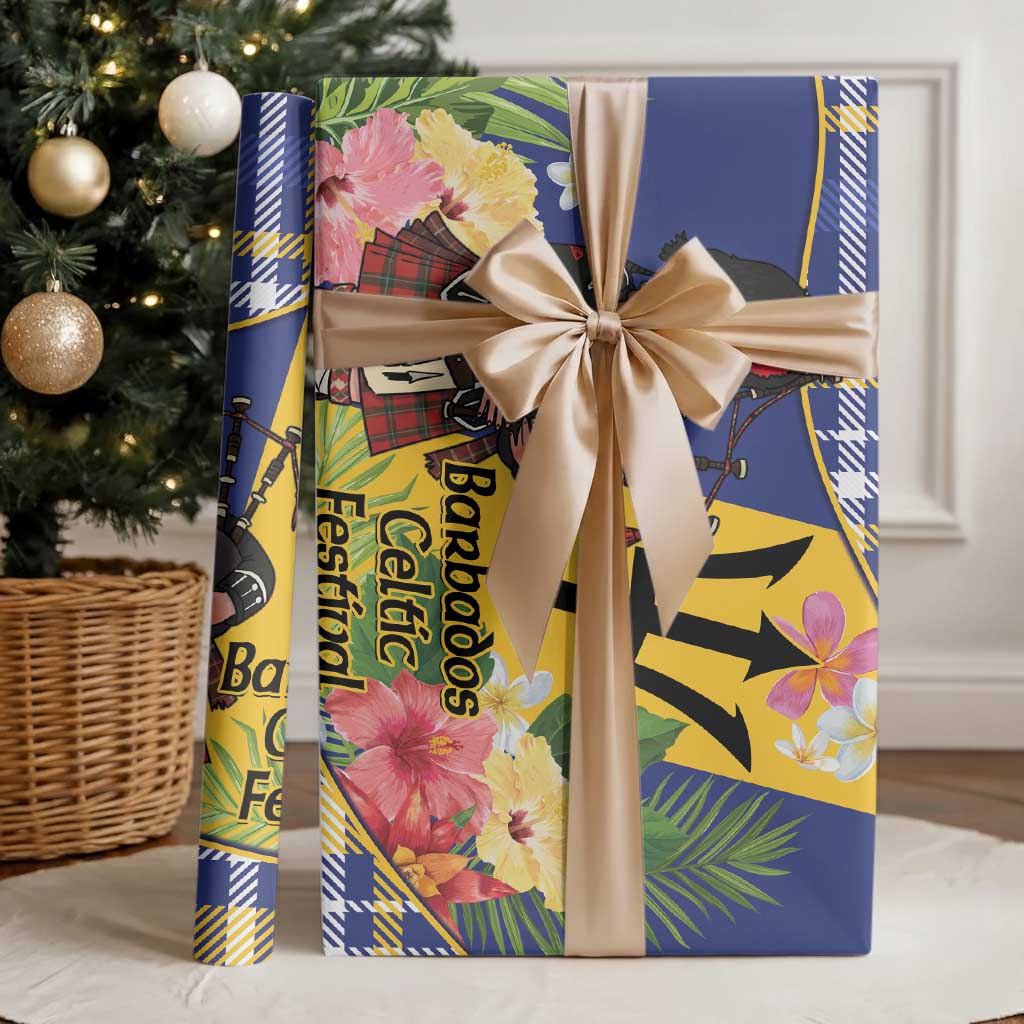Barbados Celtic 2025 Festival Wrapping Paper Scottish Man With Bagpipes - Wonder Print Shop