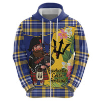Barbados Celtic 2025 Festival Zip Hoodie Scottish Man With Bagpipes