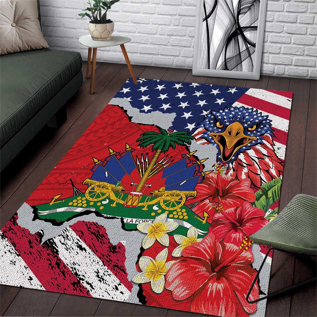 Haitian Heritage Month Area Rug Haitian Americans Proud Grunge Style