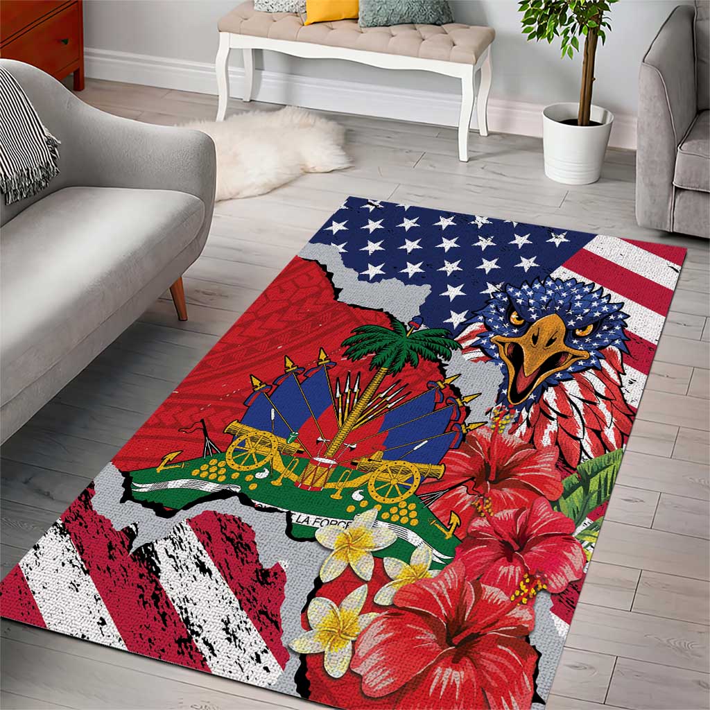 Haitian Heritage Month Area Rug Haitian Americans Proud Grunge Style
