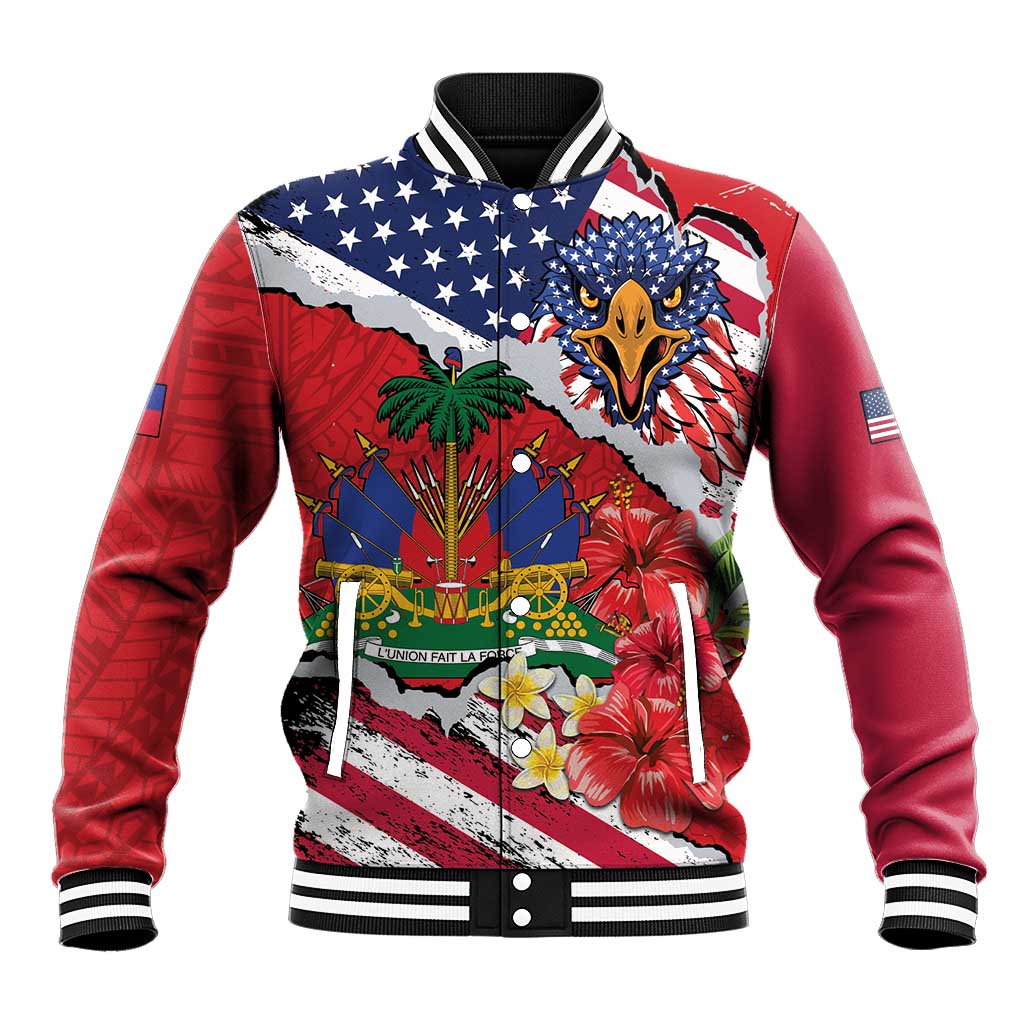 Haitian Heritage Month Baseball Jacket Haitian Americans Proud Grunge Style