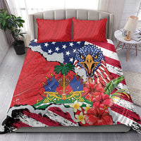 Haitian Heritage Month Bedding Set Haitian Americans Proud Grunge Style