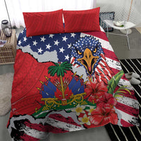 Haitian Heritage Month Bedding Set Haitian Americans Proud Grunge Style