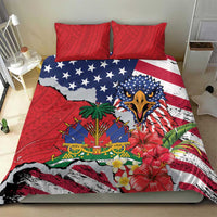 Haitian Heritage Month Bedding Set Haitian Americans Proud Grunge Style