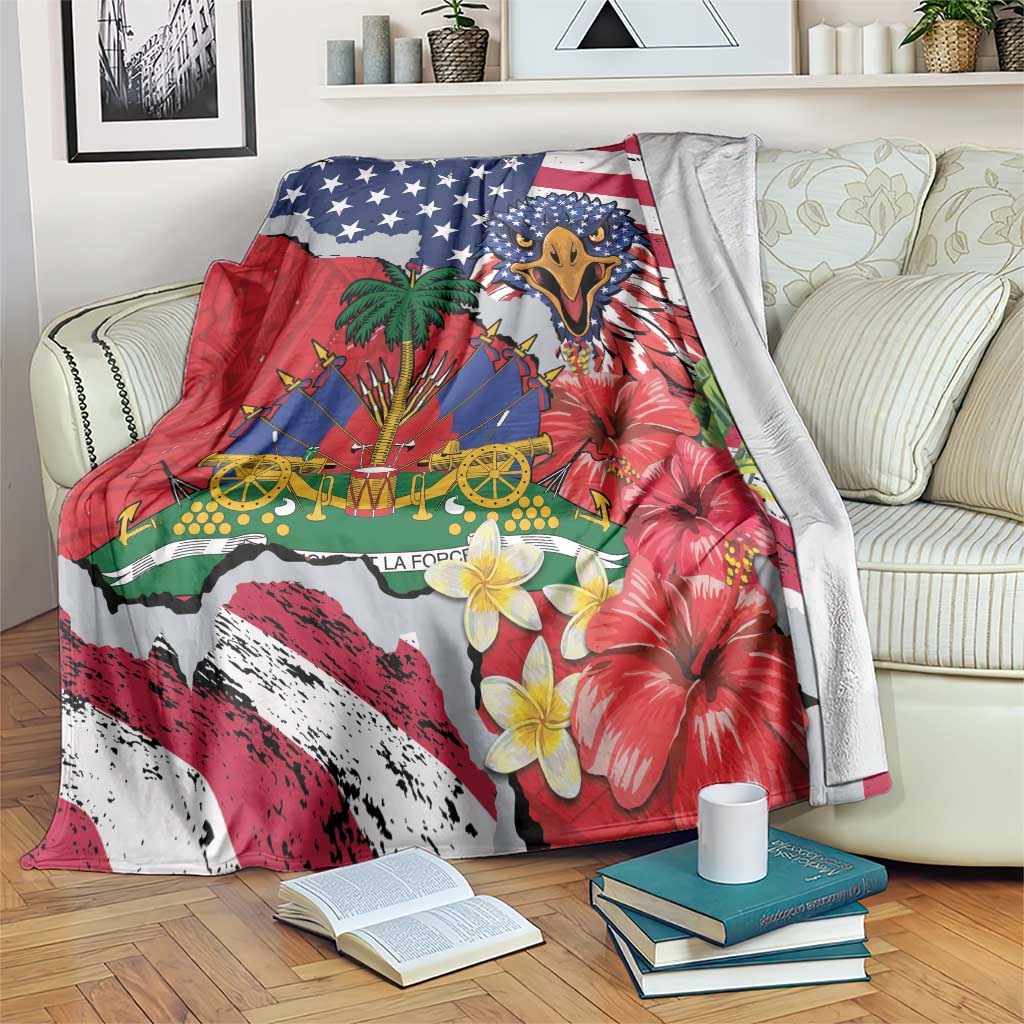 Haitian Heritage Month Blanket Haitian Americans Proud Grunge Style