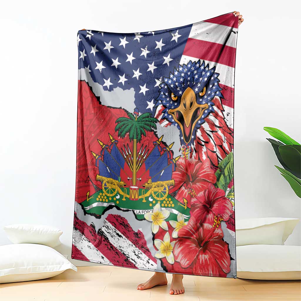 Haitian Heritage Month Blanket Haitian Americans Proud Grunge Style