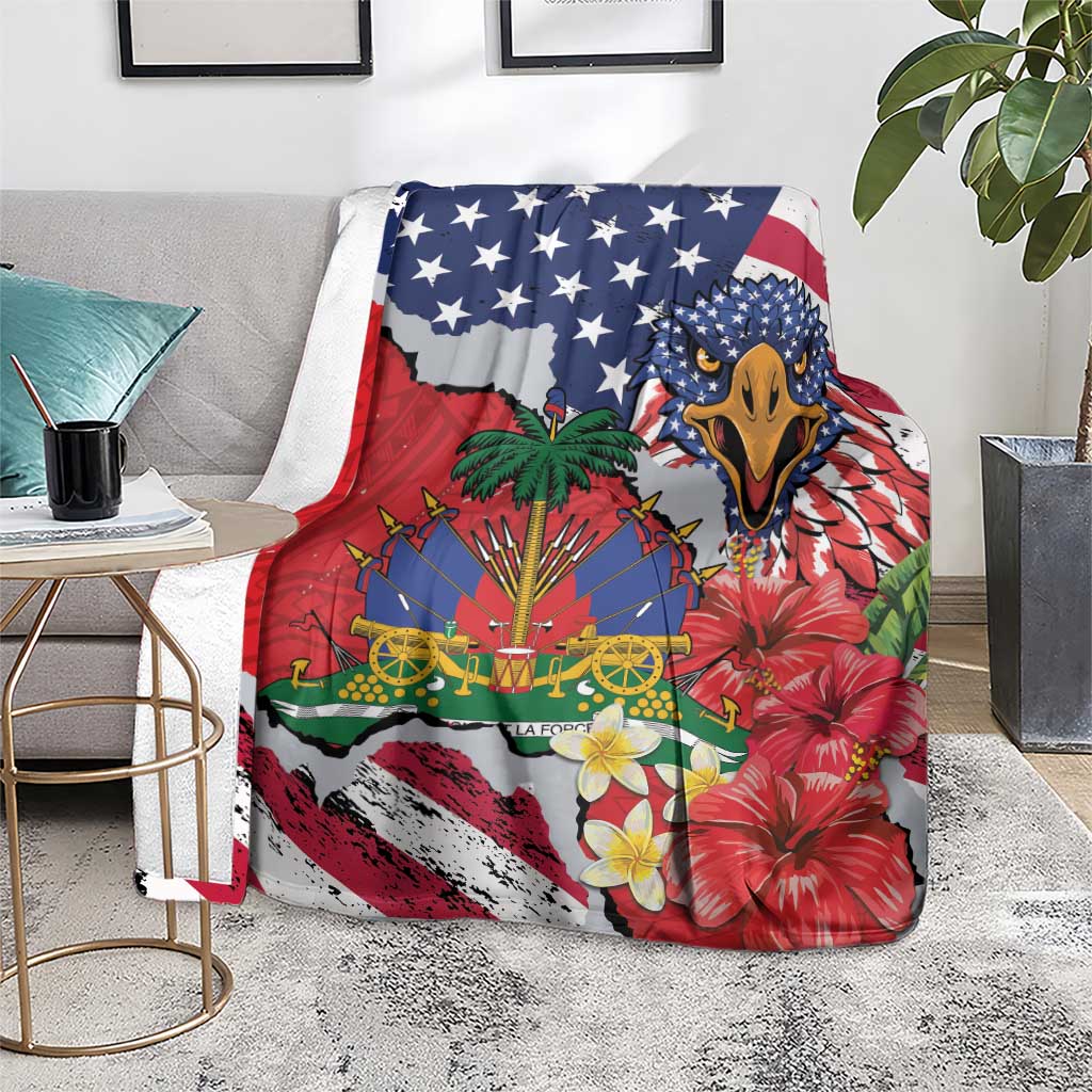 Haitian Heritage Month Blanket Haitian Americans Proud Grunge Style