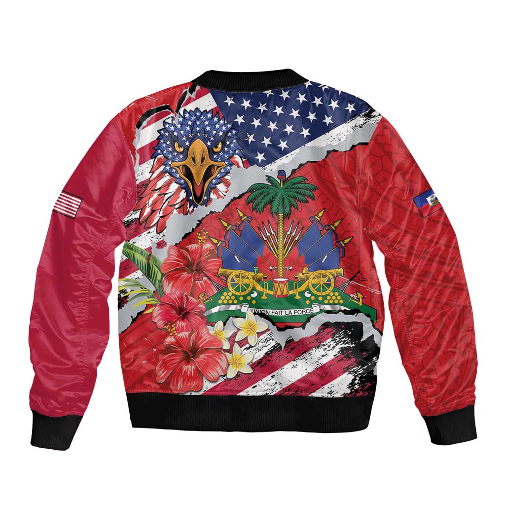 Haitian Heritage Month Bomber Jacket Haitian Americans Proud Grunge Style