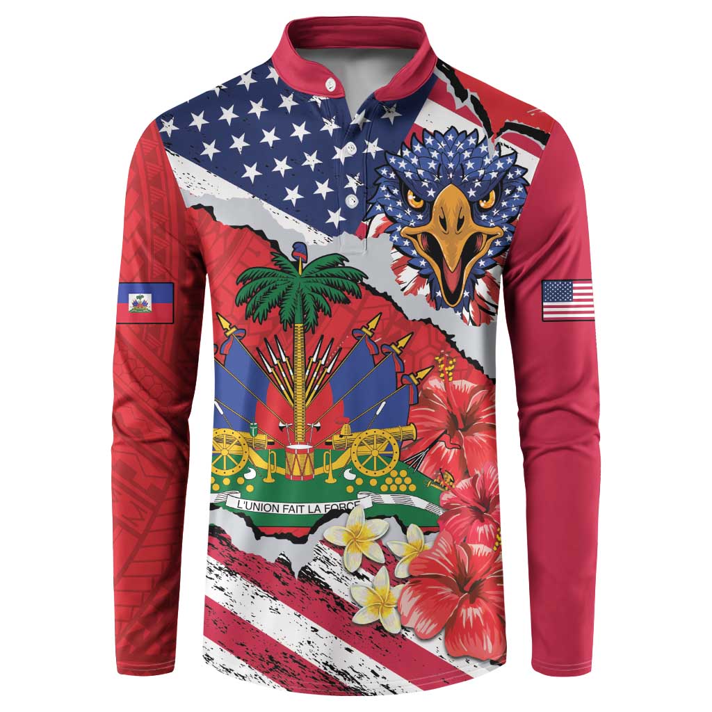 Haitian Heritage Month Button Sweatshirt Haitian Americans Proud Grunge Style