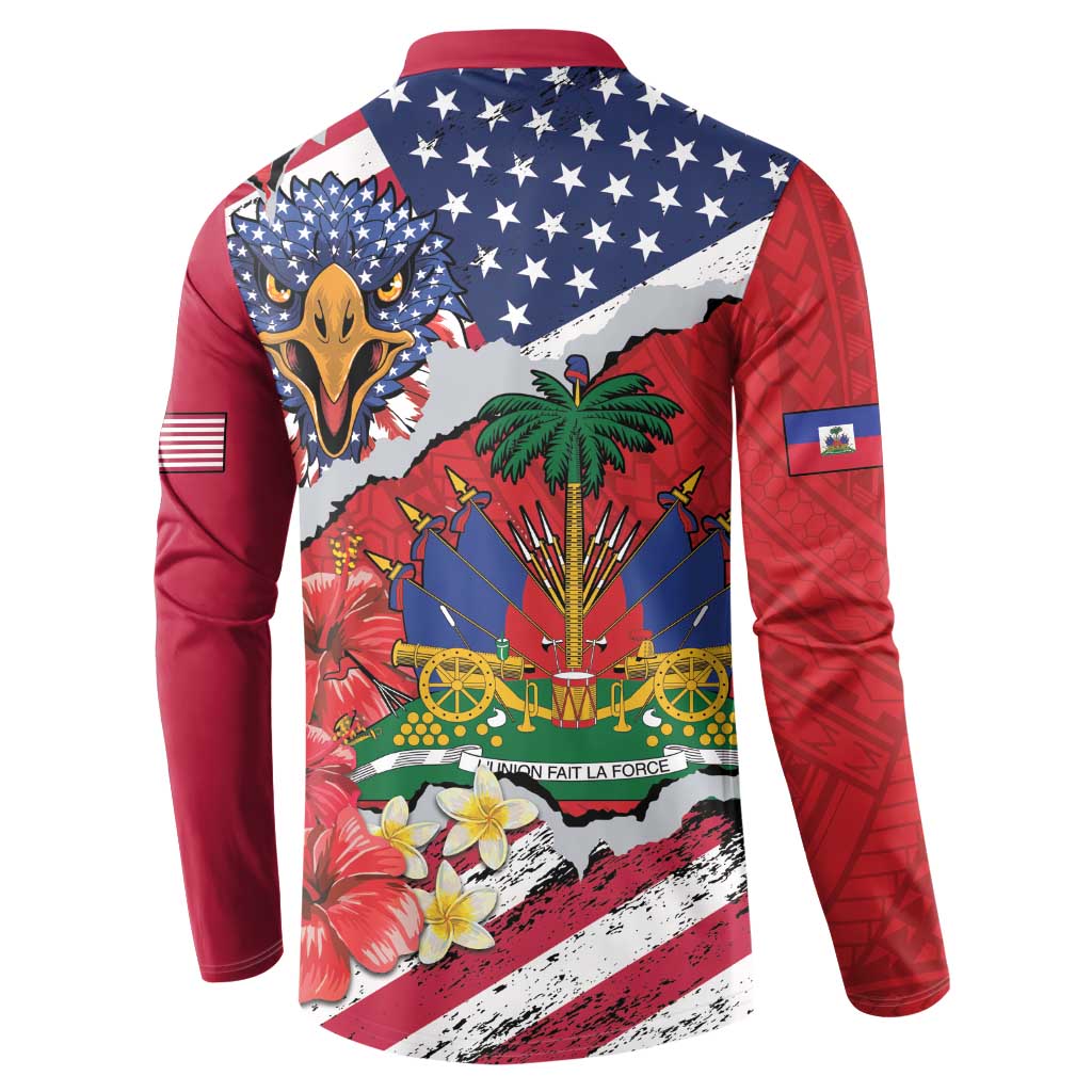 Haitian Heritage Month Button Sweatshirt Haitian Americans Proud Grunge Style