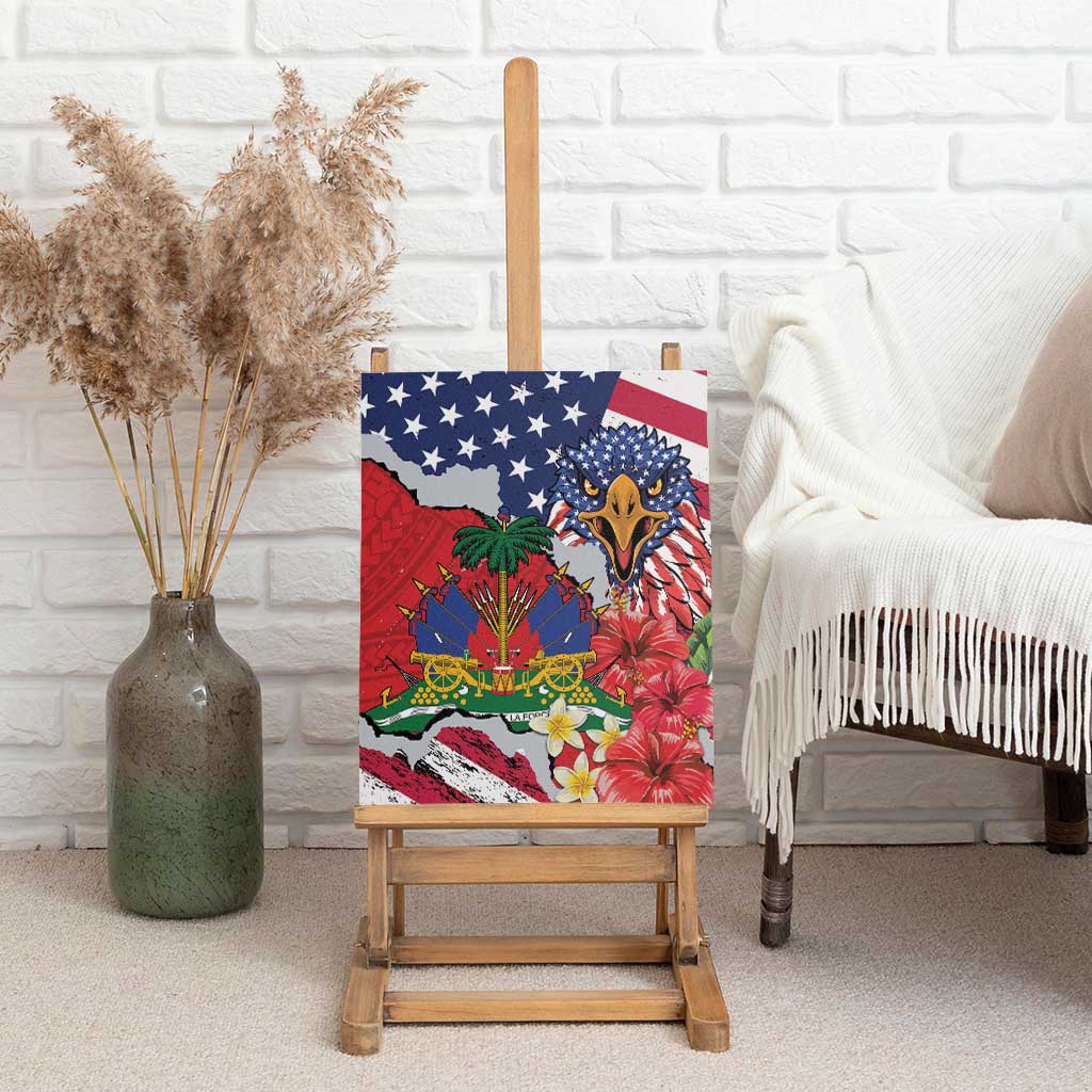 Haitian Heritage Month Canvas Wall Art Haitian Americans Proud Grunge Style