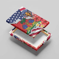 Haitian Heritage Month Canvas Wall Art Haitian Americans Proud Grunge Style