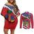 Haitian Heritage Month Couples Matching Off Shoulder Short Dress and Long Sleeve Button Shirt Haitian Americans Proud Grunge Style