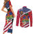Haitian Heritage Month Couples Matching Short Sleeve Bodycon Dress and Long Sleeve Button Shirt Haitian Americans Proud Grunge Style