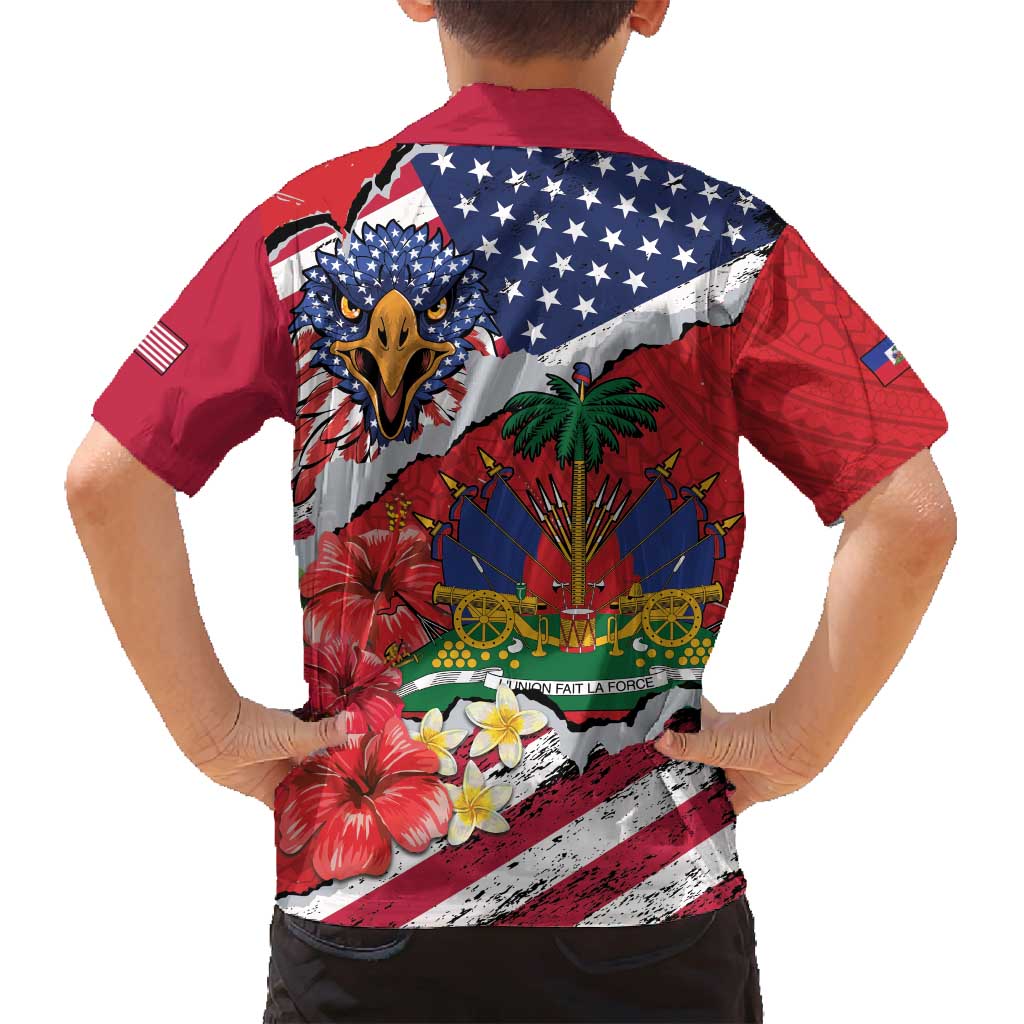 Haitian Heritage Month Family Matching Long Sleeve Bodycon Dress and Hawaiian Shirt Haitian Americans Proud Grunge Style