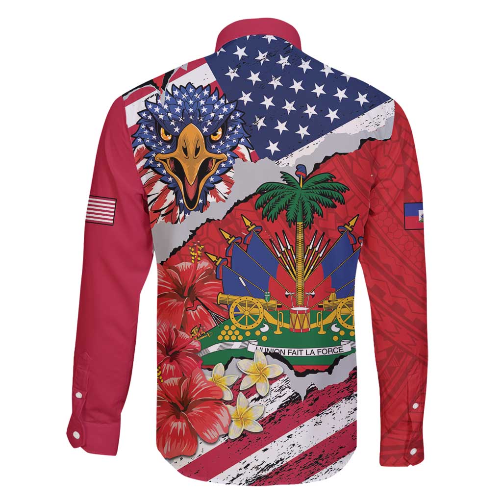 Haitian Heritage Month Family Matching Long Sleeve Bodycon Dress and Hawaiian Shirt Haitian Americans Proud Grunge Style