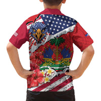 Haitian Heritage Month Family Matching Off The Shoulder Long Sleeve Dress and Hawaiian Shirt Haitian Americans Proud Grunge Style